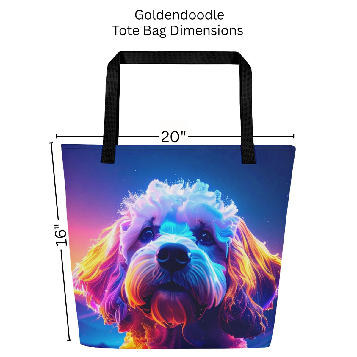 Goldendoodle Electric Glow Tote Bag