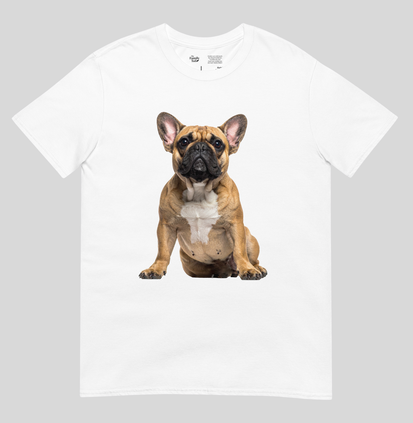 Fawn Frenchie tee in white – front view