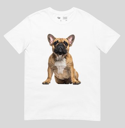 Fawn Frenchie tee in white – front view