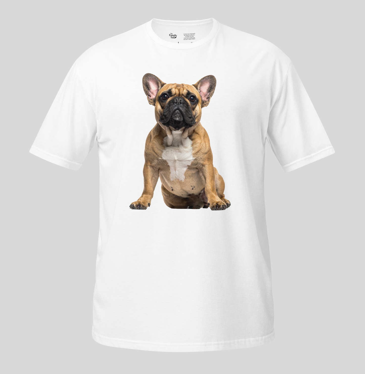 Fawn Frenchie tee in white – front view