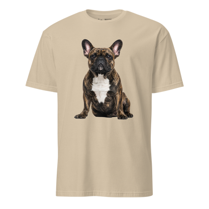 Brindle Frenchie Tee in sand – front view