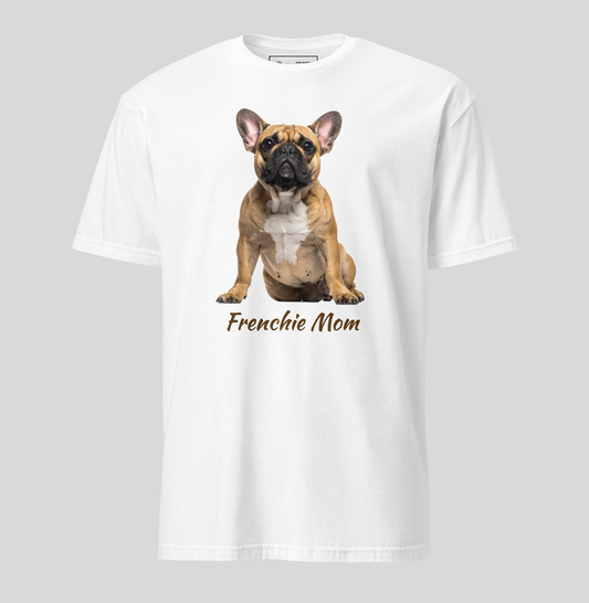 Frenchie Mom tee in white – front view