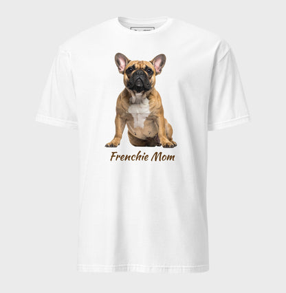 Frenchie Mom tee in white – front view