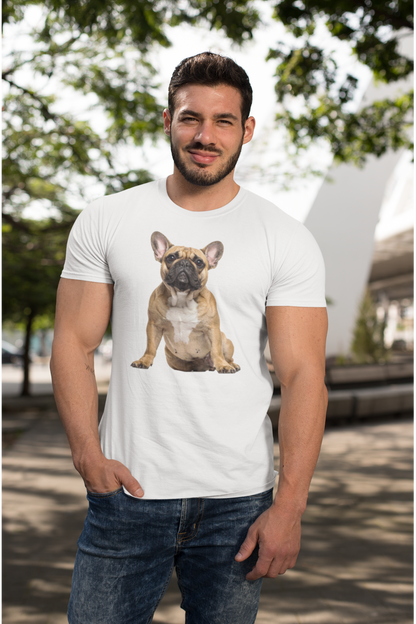 Fawn Frenchie tee in white – front view