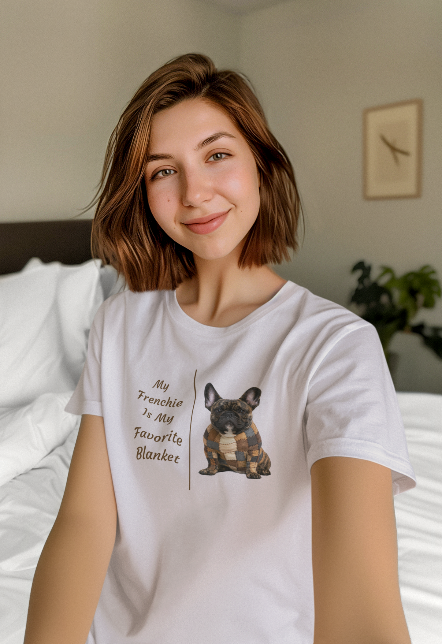 My Frenchie Is My Favorite Blanket tee in ice gray – front view
