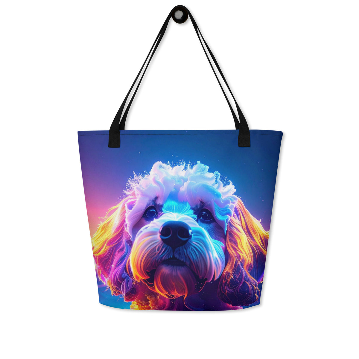 Goldendoodle Electric Glow Tote Bag