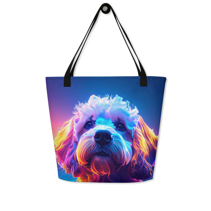 Goldendoodle Electric Glow Tote Bag