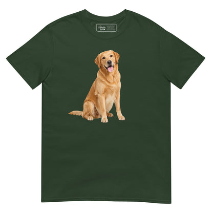 Golden Retriever Tee in Forest Green – front view
