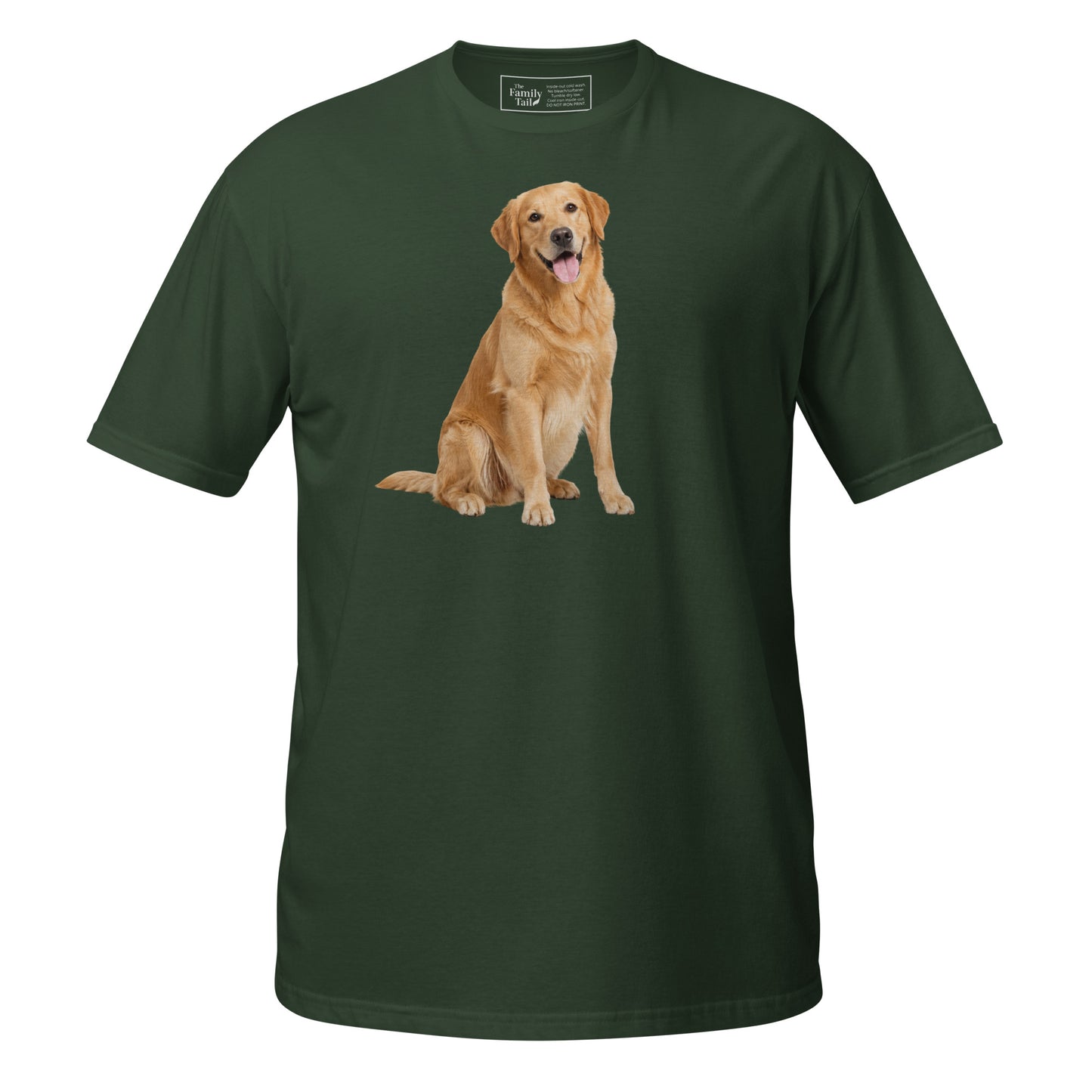 Golden Retriever Tee in Forest Green – front view