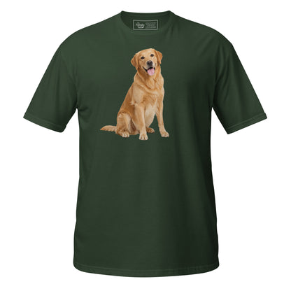 Golden Retriever Tee in Forest Green – front view
