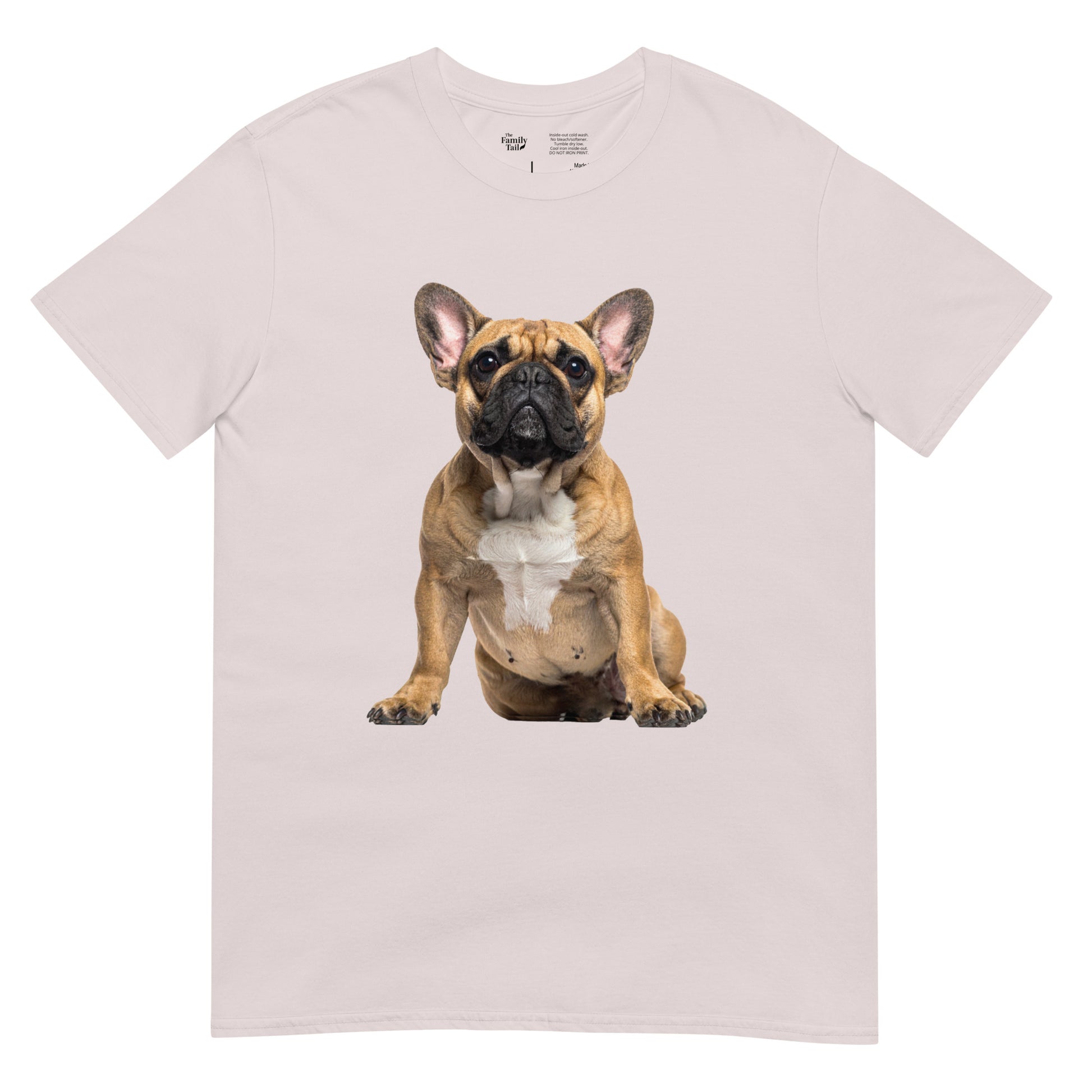 Fawn Frenchie tee in ice gray – front view