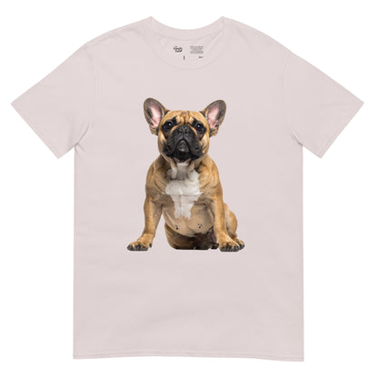 Fawn Frenchie tee in ice gray – front view