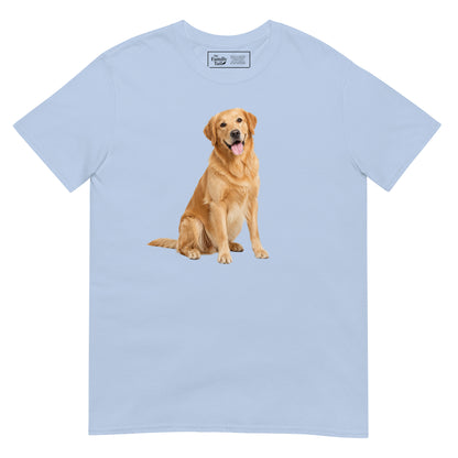 Golden Retriever Tee in Light Blue – front view