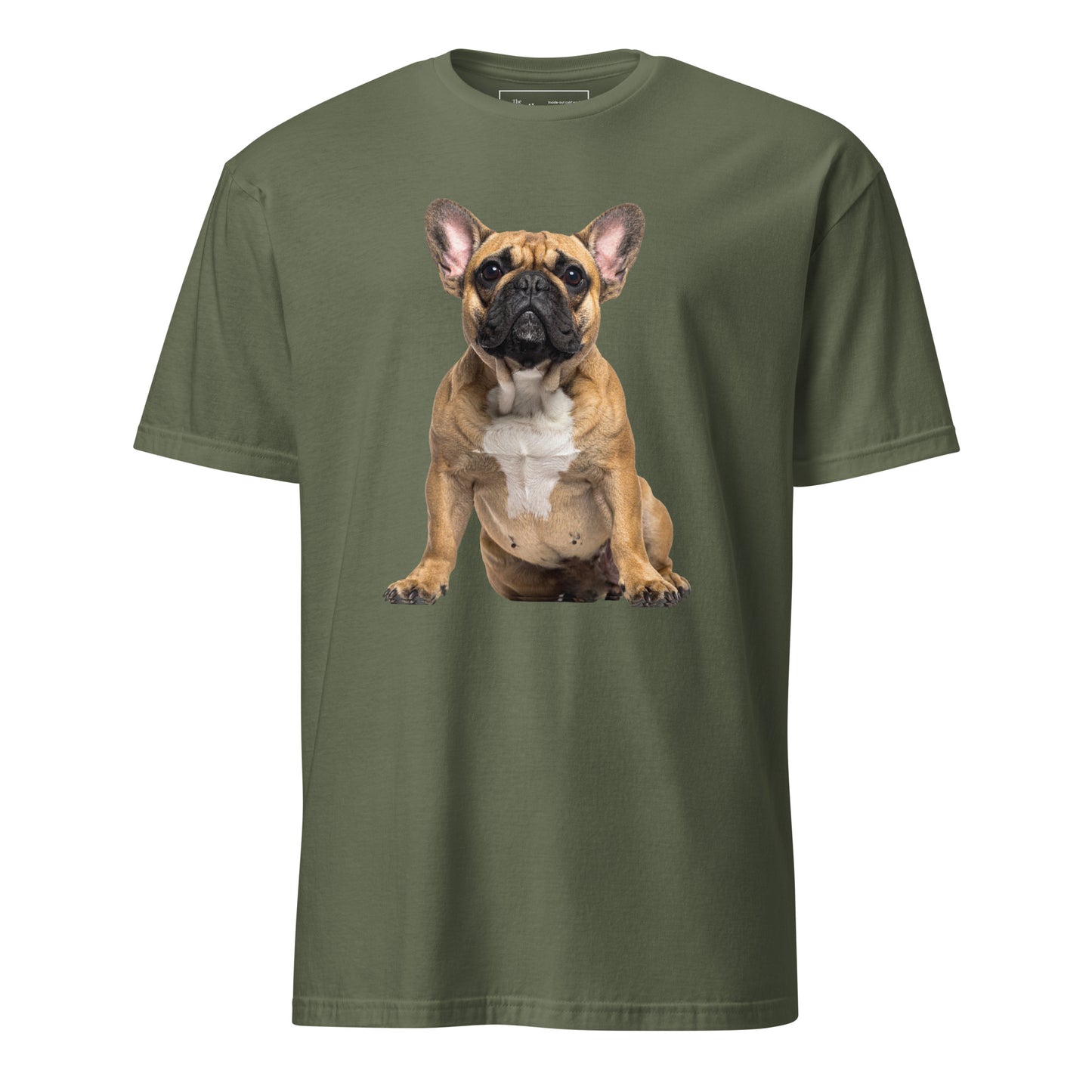Fawn Frenchie tee in military green – front view