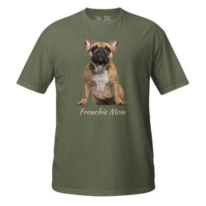 Frenchie Mom tee in military green – front view