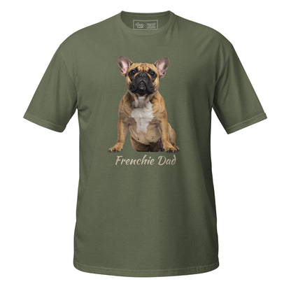 Frenchie Dad tee in military green – front view