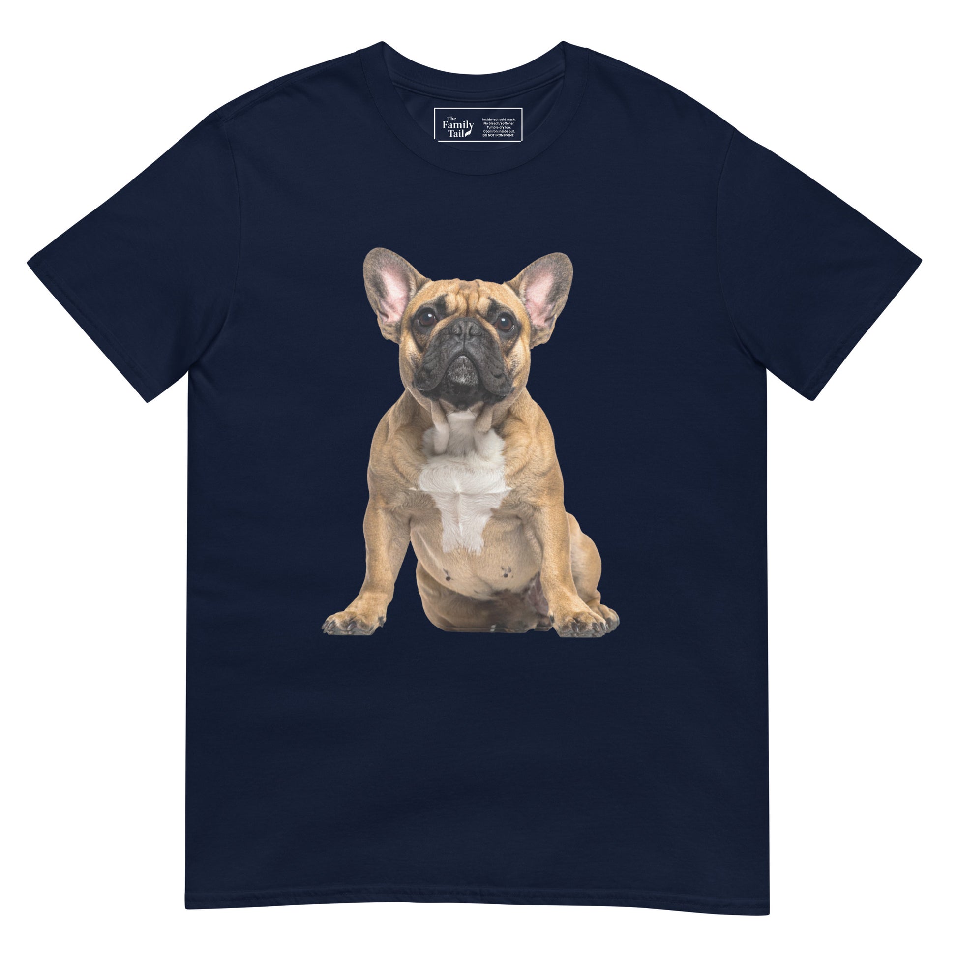 Fawn Frenchie tee in navy – front view