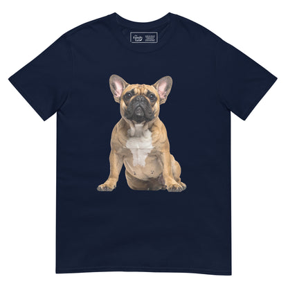 Fawn Frenchie tee in navy – front view
