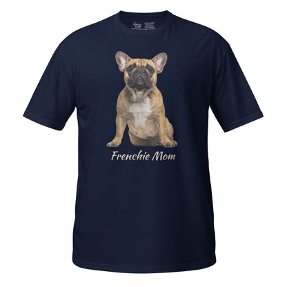 Frenchie Mom tee in navy – front view