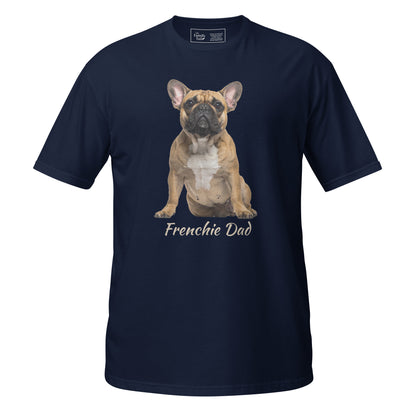 Frenchie Dad tee in navy – front view