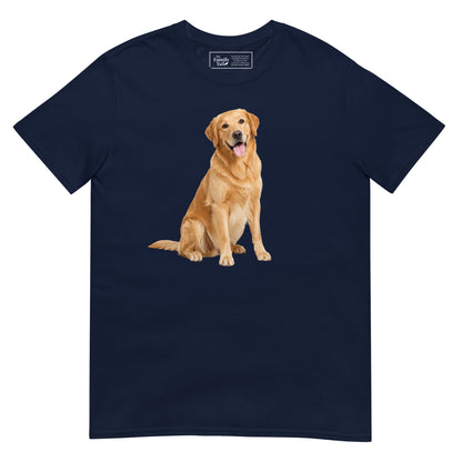Golden Retriever Tee in Navy – front view