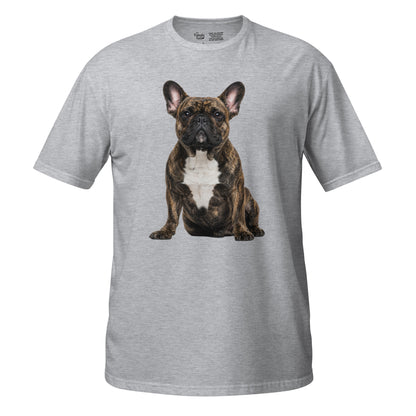 Brindle Frenchie Tee in sport gray – front view